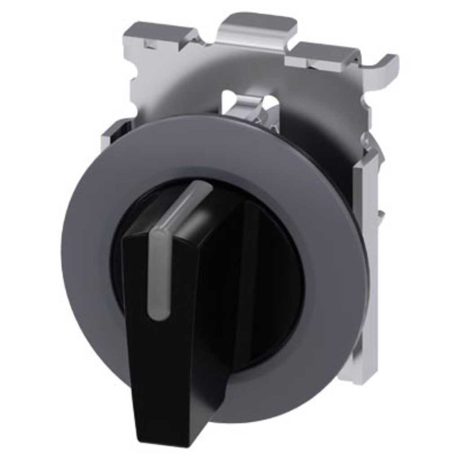 Cabeza selector 3SU, 30mm, metal, negro, selector