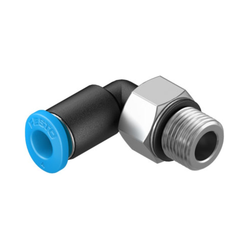 Racor mini codo QSML, M7, tubo 4 mm