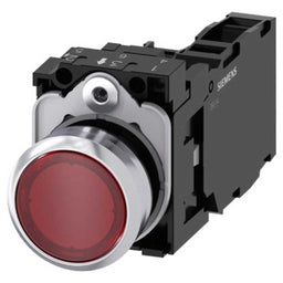 Pulsador 3SU, 22mm, metal, rojo, 1NA+1NC, tornillo