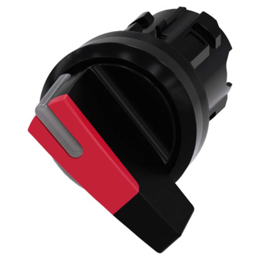 Cabeza selector 3SU, 22mm, plástico, rojo, selector