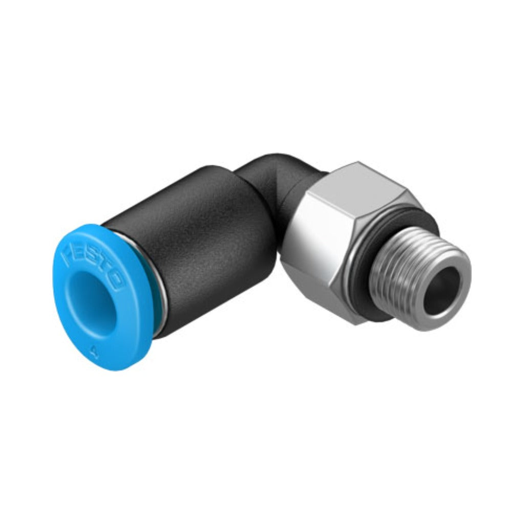 Racor mini codo QSML, M5, tubo 4 mm