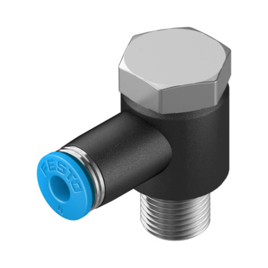 Racor codo orientable QSLV, 1/8, tubo 4 mm