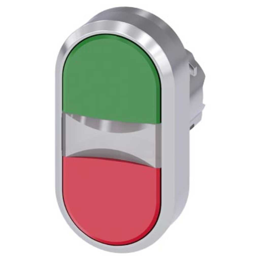 Cabeza pulsador 3SU, 22mm, metal, rojo, rasante