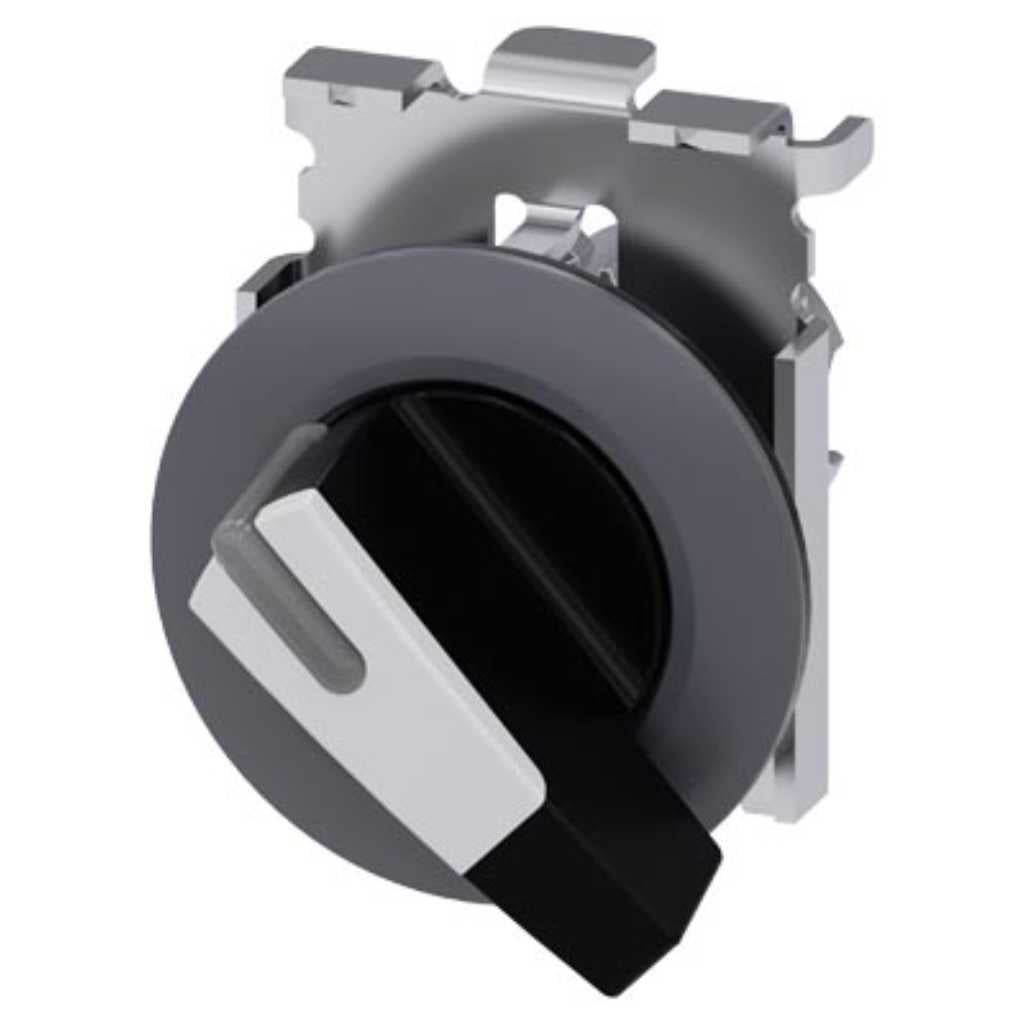 Cabeza selector 3SU, 30mm, metal, blanco, selector