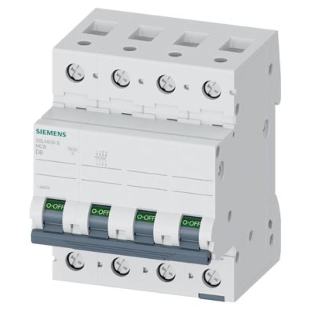 Magnetotérmico 400V 10kA 3+N polos, D, 6A