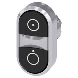 Cabeza pulsador 3SU, 22mm, metal, negro, rasante