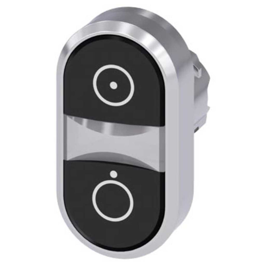 Cabeza pulsador 3SU, 22mm, metal, negro, rasante