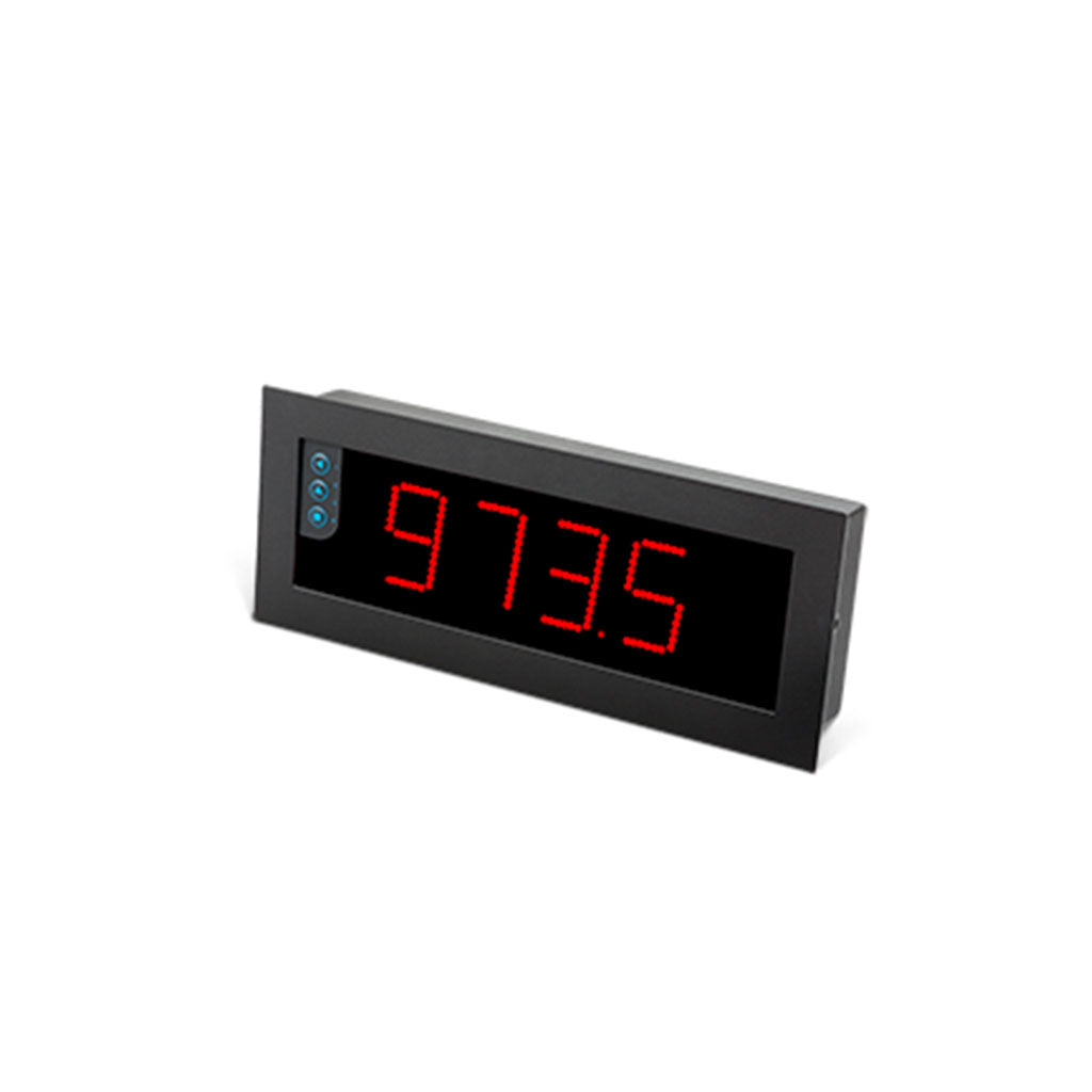 Indicador de 4 dígitos, 60mm, rojo + para señales Pt100 y termopares + H + 1 Salida analógica