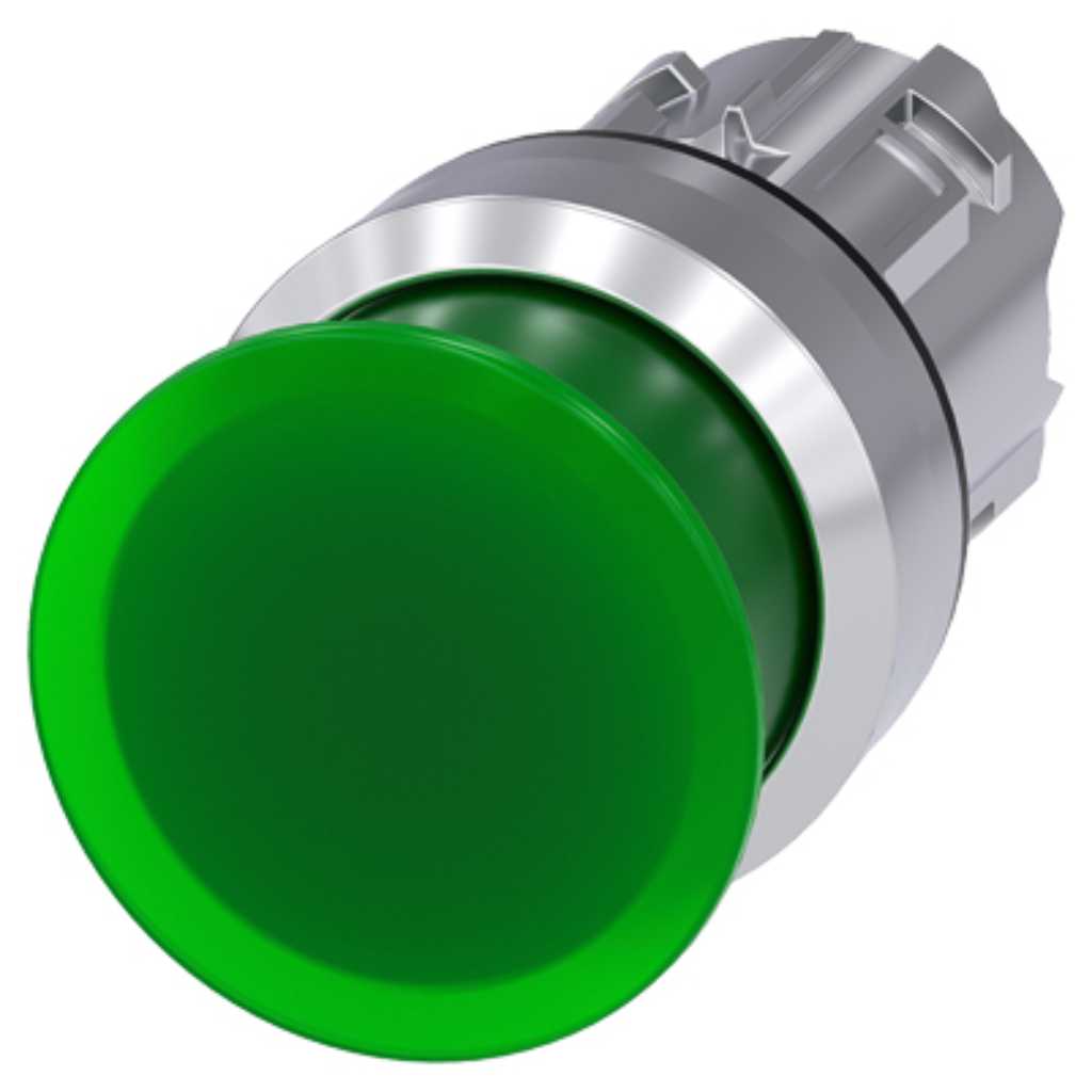 Cabeza seta 3SU, 22mm, metal, verde, seta