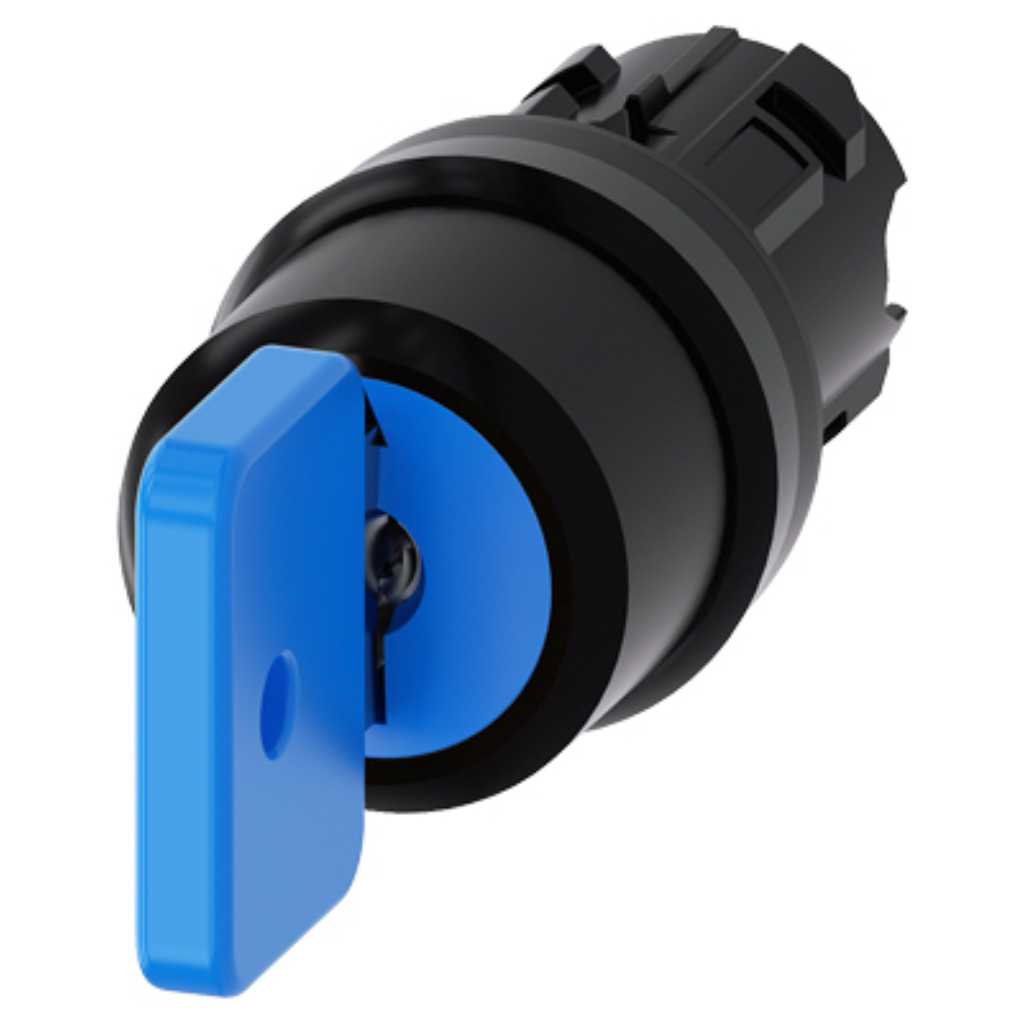 Cabeza llave 3SU, 22mm, plástico, azul, con llave