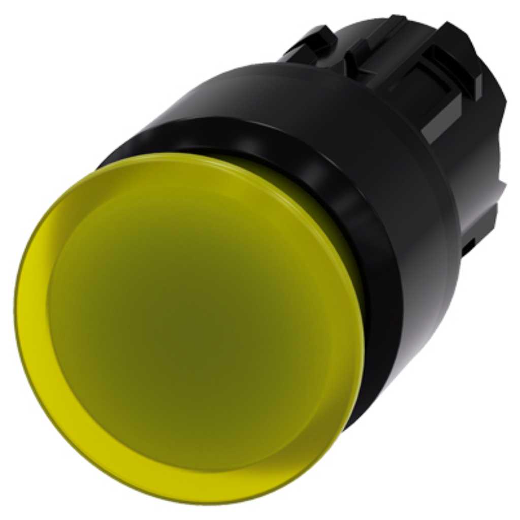 Cabeza seta 3SU, 22mm, plástico, amarillo, seta