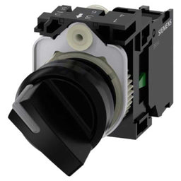 Selector 3SU, 22mm, plástico, negro, 1NA, tornillo