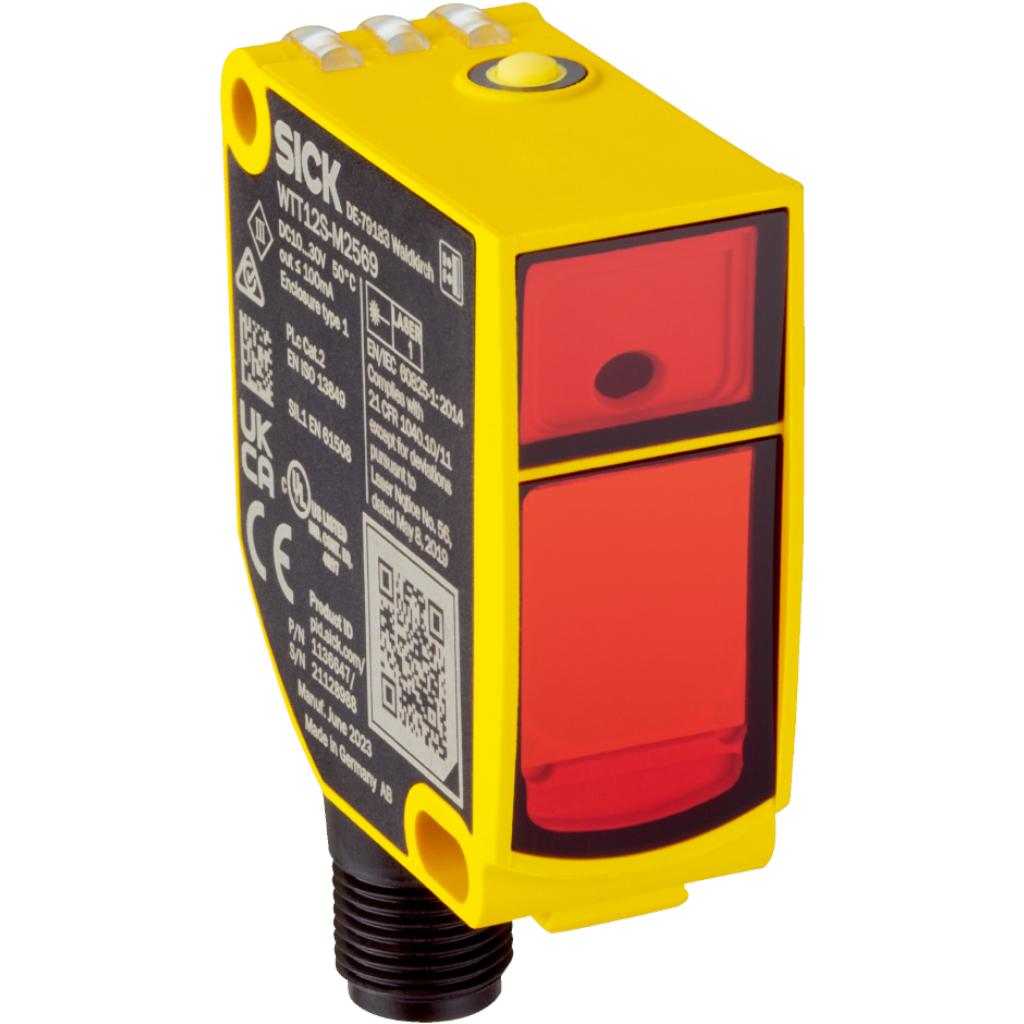 Sensor láser WTT12 PowerProx, En contrafas, M12 5P