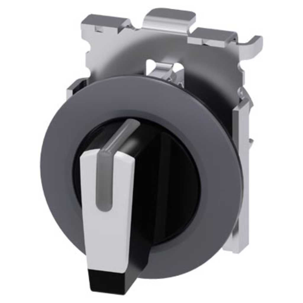 Cabeza selector 3SU, 30mm, metal, blanco, selector