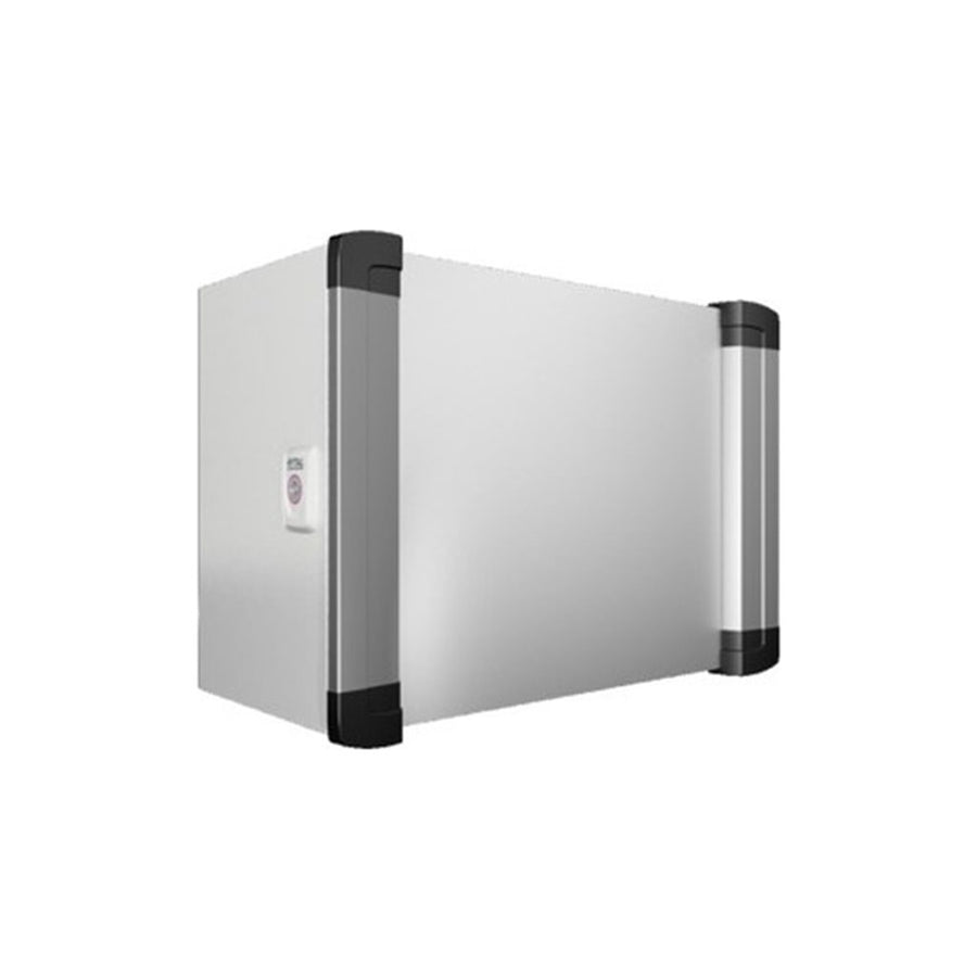 AX caja de mando con asas laterales, 380x300x210 mm, con asas de aluminio, acceso para mantenimie