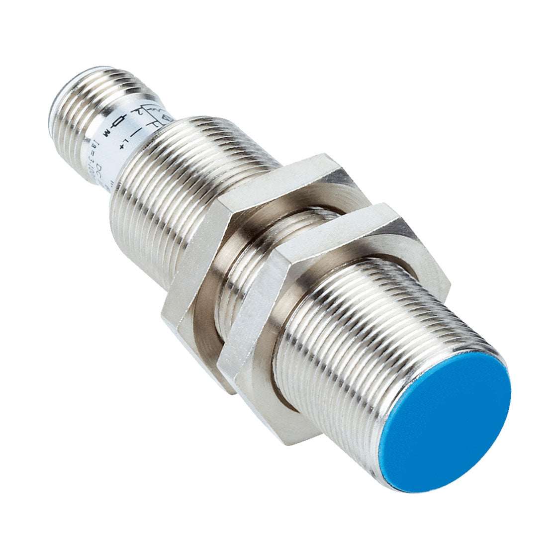 Inductivo IM18 Standard, NPN NO, Sn=5 mm ultracorta, enrasado, C.c. 3 hilos, cable 2 m