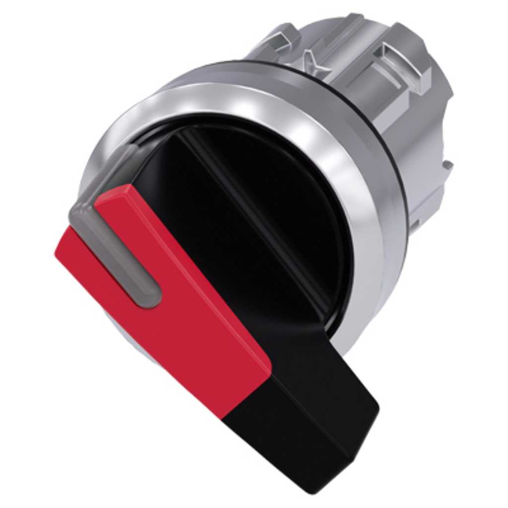 Cabeza selector 3SU, 22mm, metal, rojo, selector