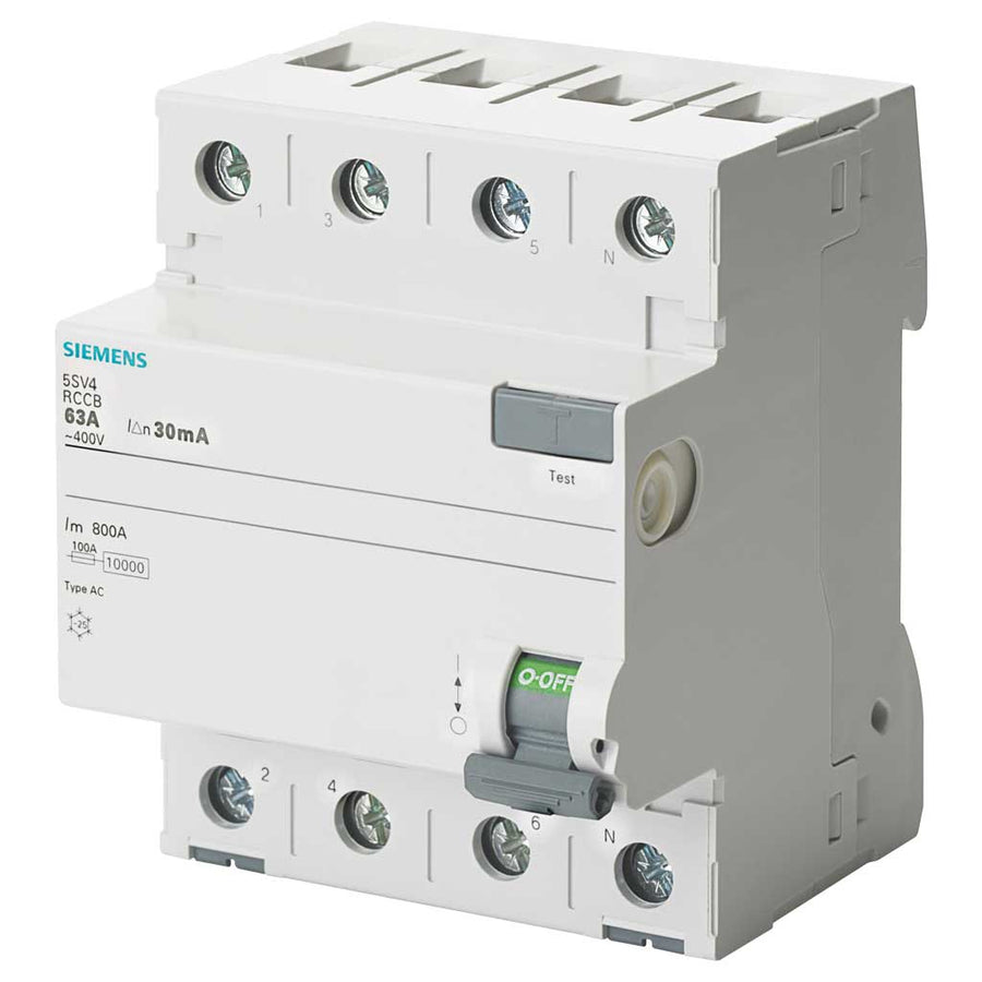 Interruptor diferencial, 4 polos, tipo AC, 25A, 300mA