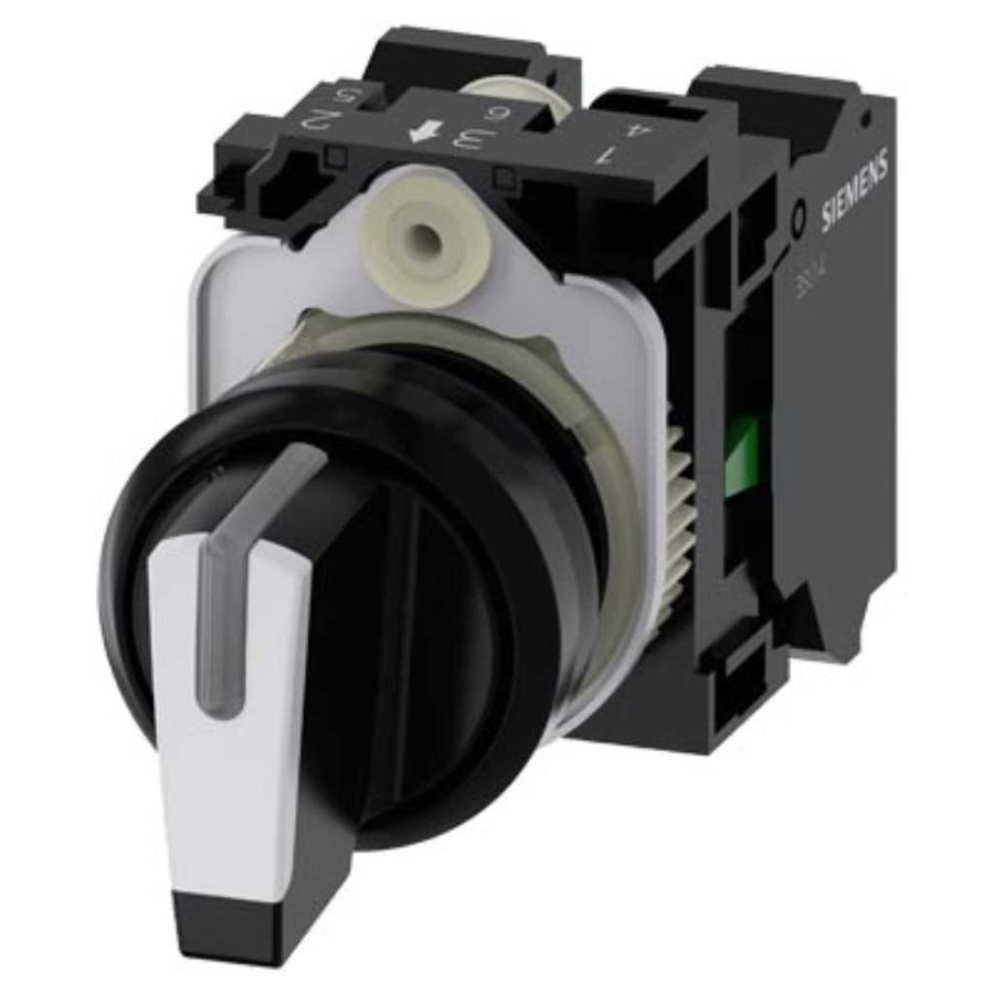 Selector 3SU, 22mm, plástico, blanco, 1NA, resorte