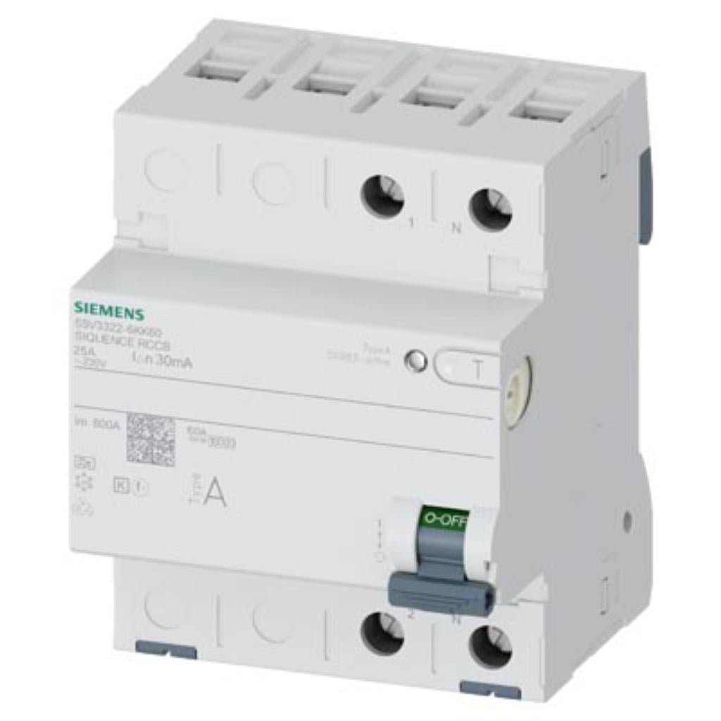 Interruptor diferencial, tipo A, 230V, 25A, 30mA