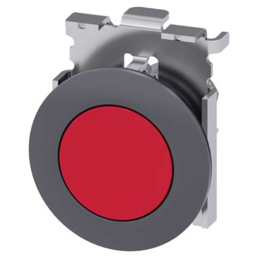 Cabeza pulsador 3SU, 30mm, metal, rojo, rasante