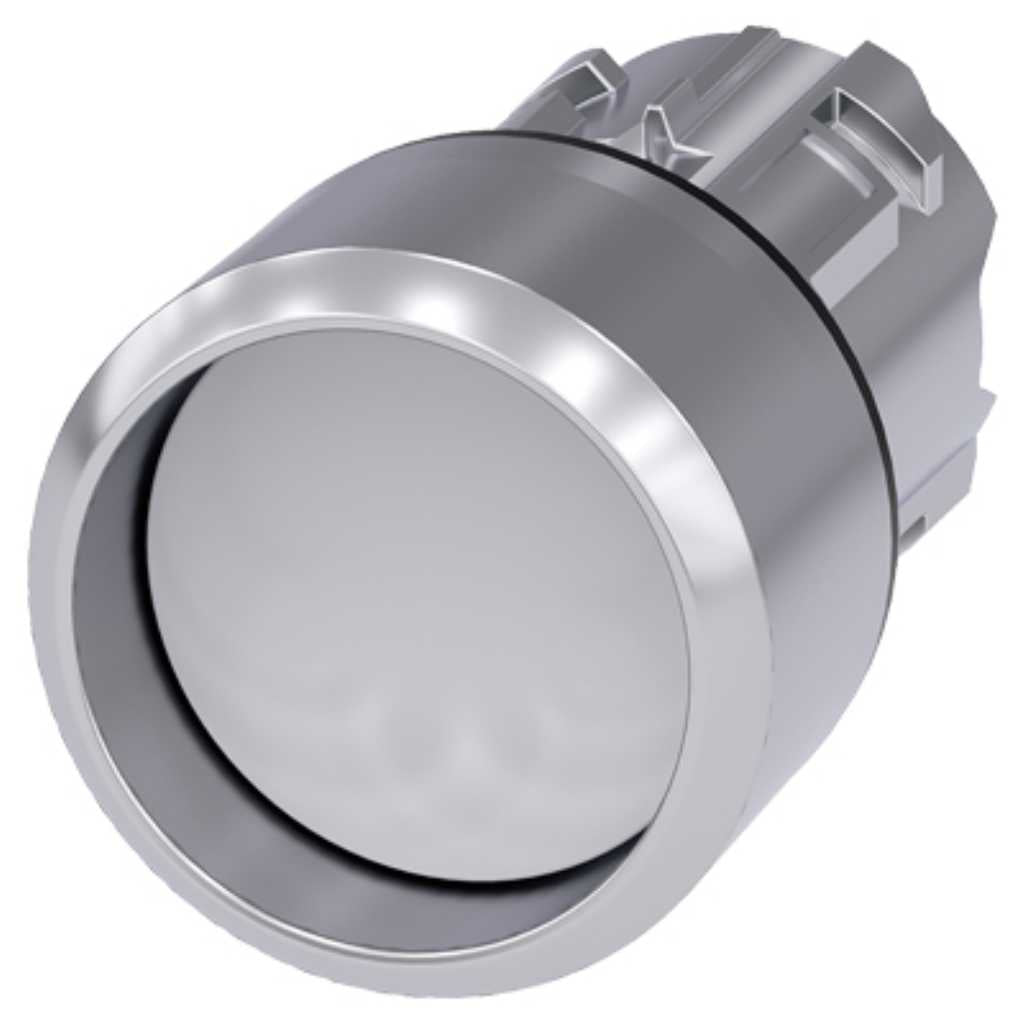 Cabeza pulsador 3SU, 22mm, metal, blanco, saliente