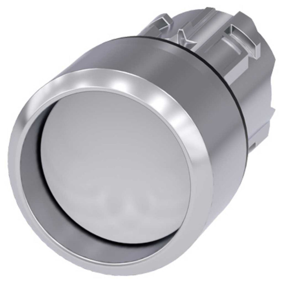 Cabeza pulsador 3SU, 22mm, metal, blanco, saliente