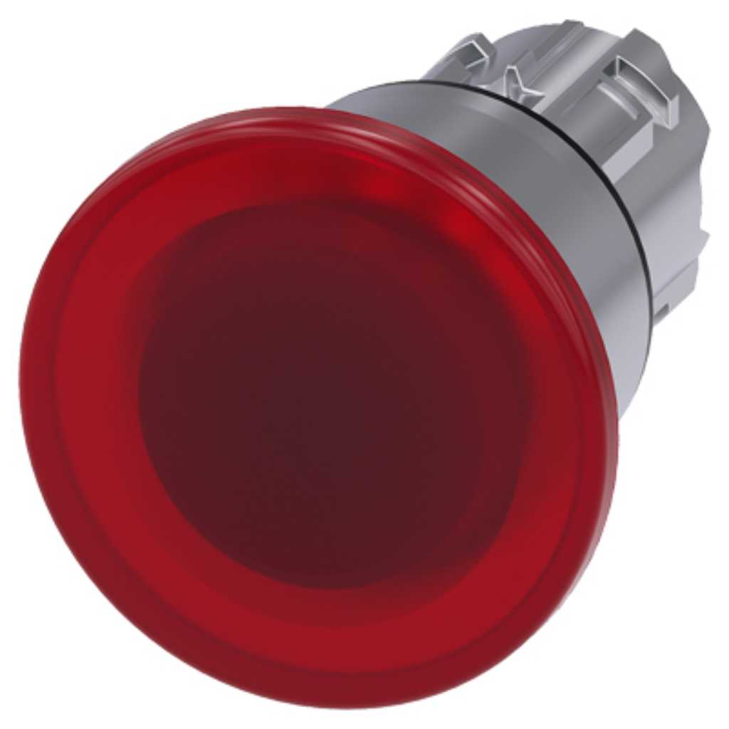 Cabeza seta 3SU, 22mm, metal, rojo, seta