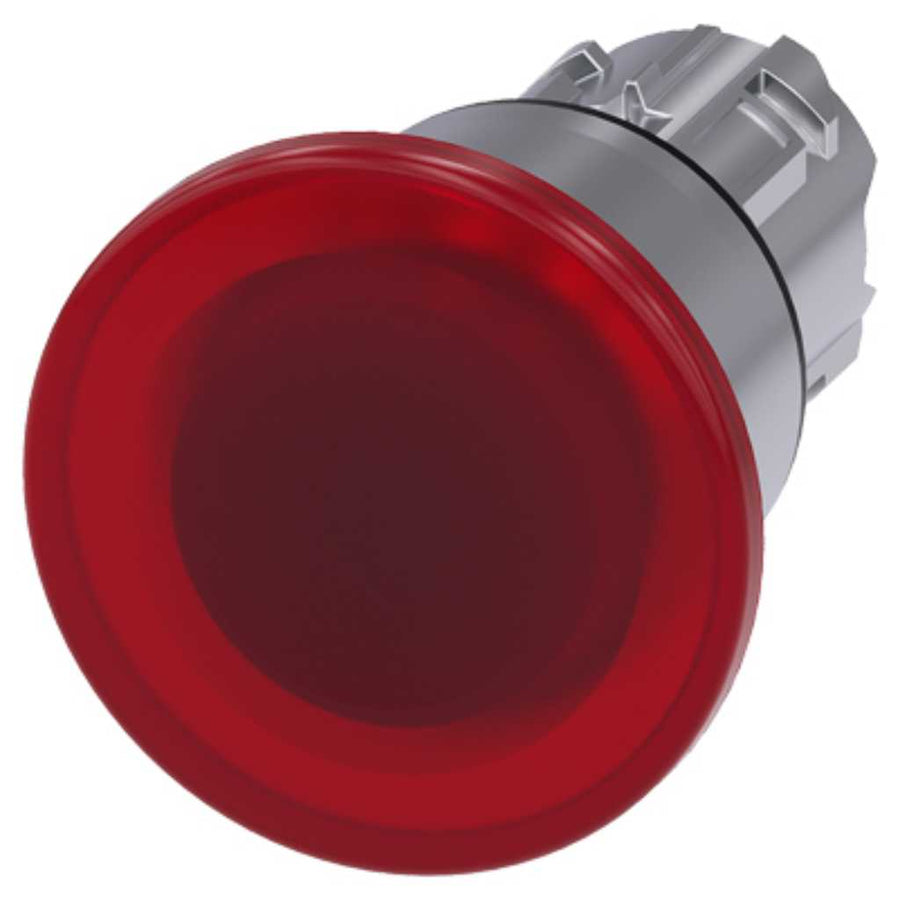 Cabeza seta 3SU, 22mm, metal, rojo, seta