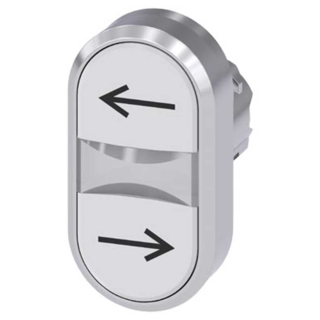 Cabeza pulsador 3SU, 22mm, metal, blanco, rasante