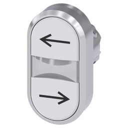 Cabeza pulsador 3SU, 22mm, metal, blanco, rasante