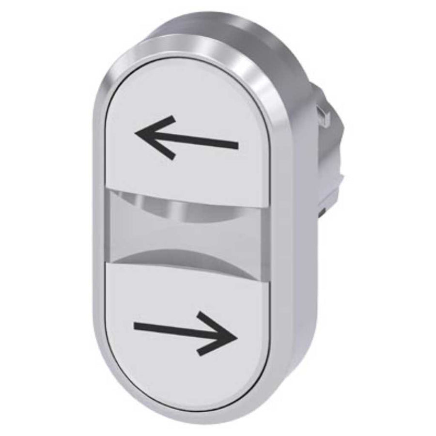 Cabeza pulsador 3SU, 22mm, metal, blanco, rasante