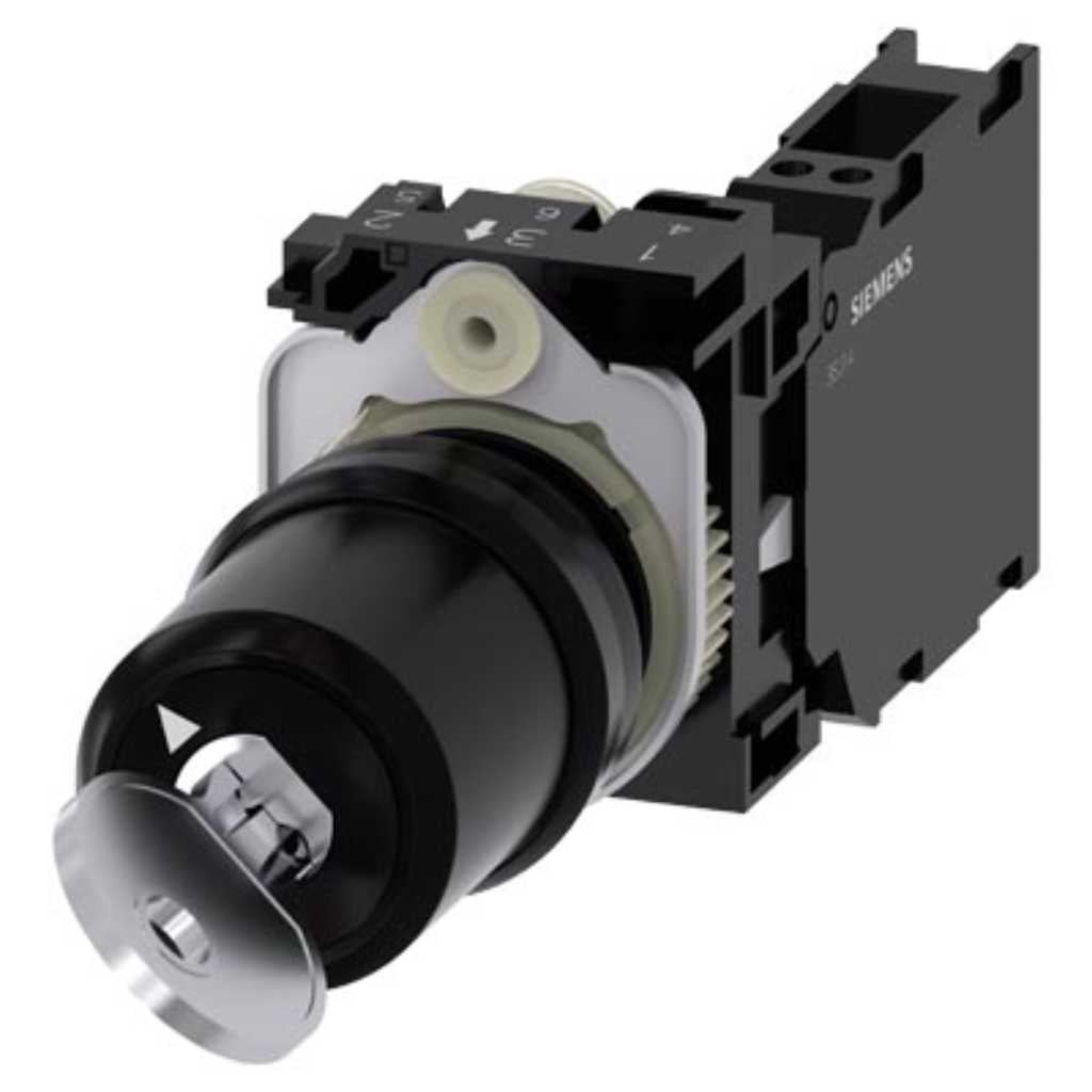 Pulsador 3SU, 22mm, plástico, 1NA+1NC, resorte