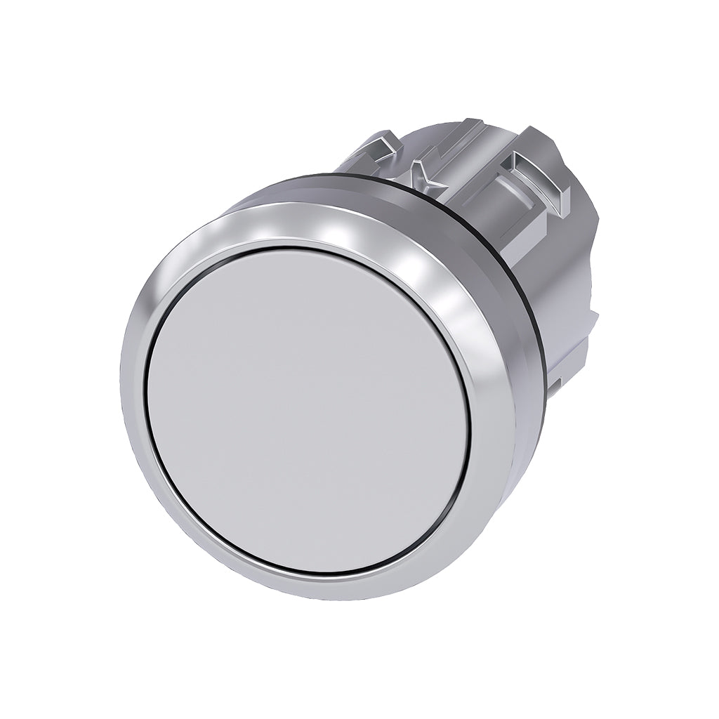 Cabeza pulsador 3SU, 22mm, metal, blanco, rasante