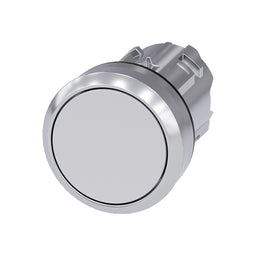 Cabeza pulsador 3SU, 22mm, metal, blanco, rasante