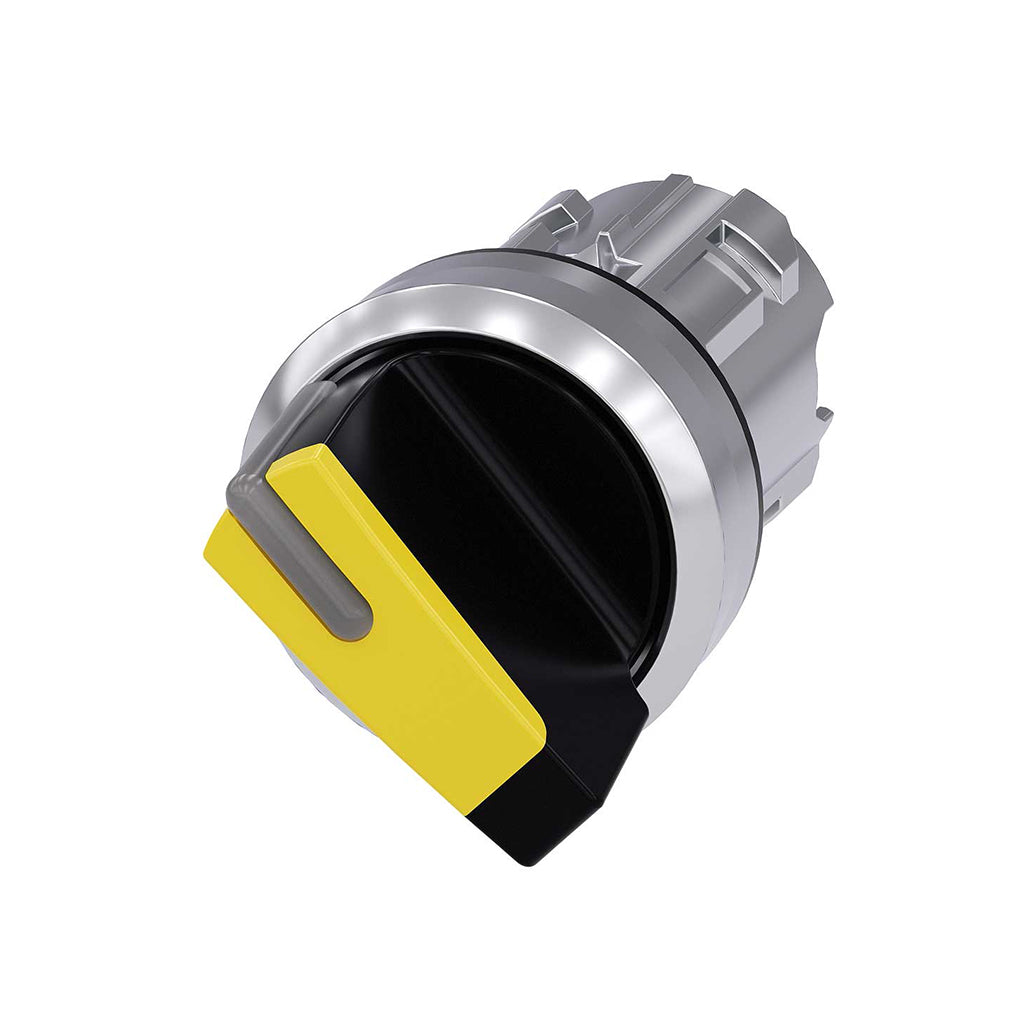 Cabeza selector 3SU, 22mm, metal, amarillo, selector