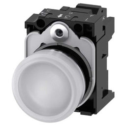 Pulsador 3SU, 22mm, metal, blanco, resorte
