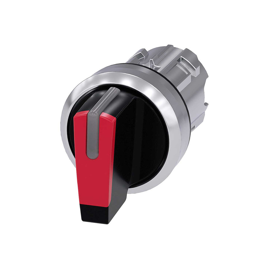 Cabeza selector 3SU, 22mm, metal, rojo, selector