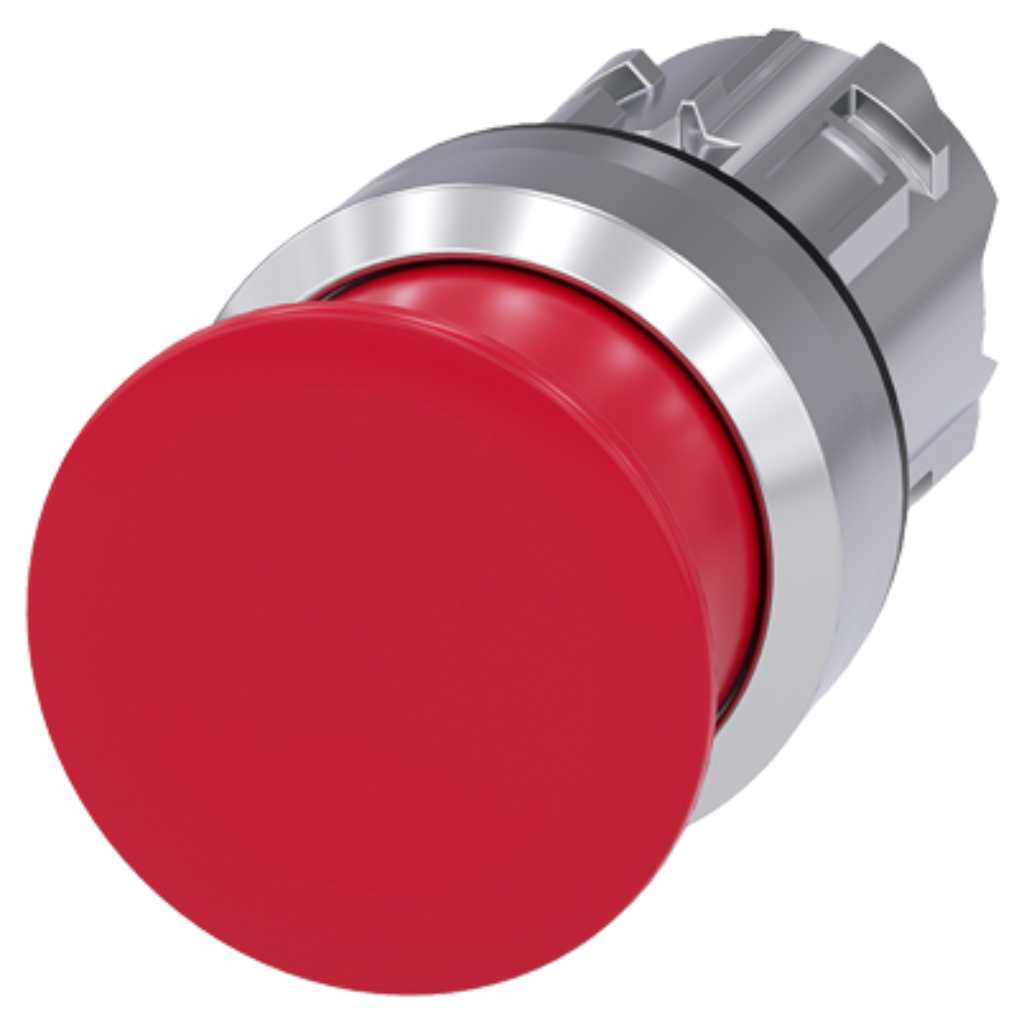 Cabeza seta 3SU, 22mm, metal, rojo, seta