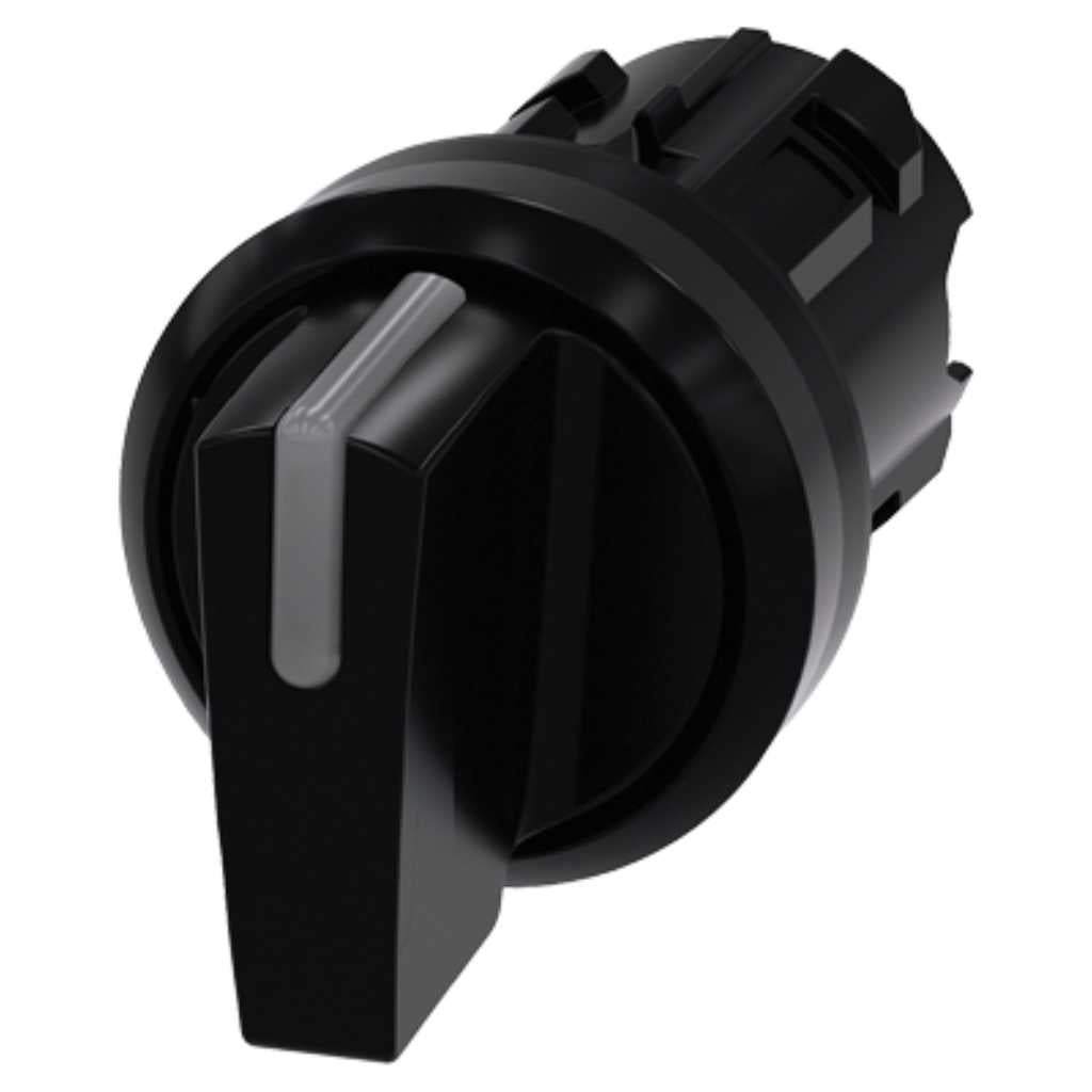Cabeza selector 3SU, 22mm, plástico, negro, selector