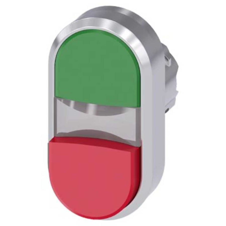 Cabeza pulsador 3SU, 22mm, metal, rojo, rasante