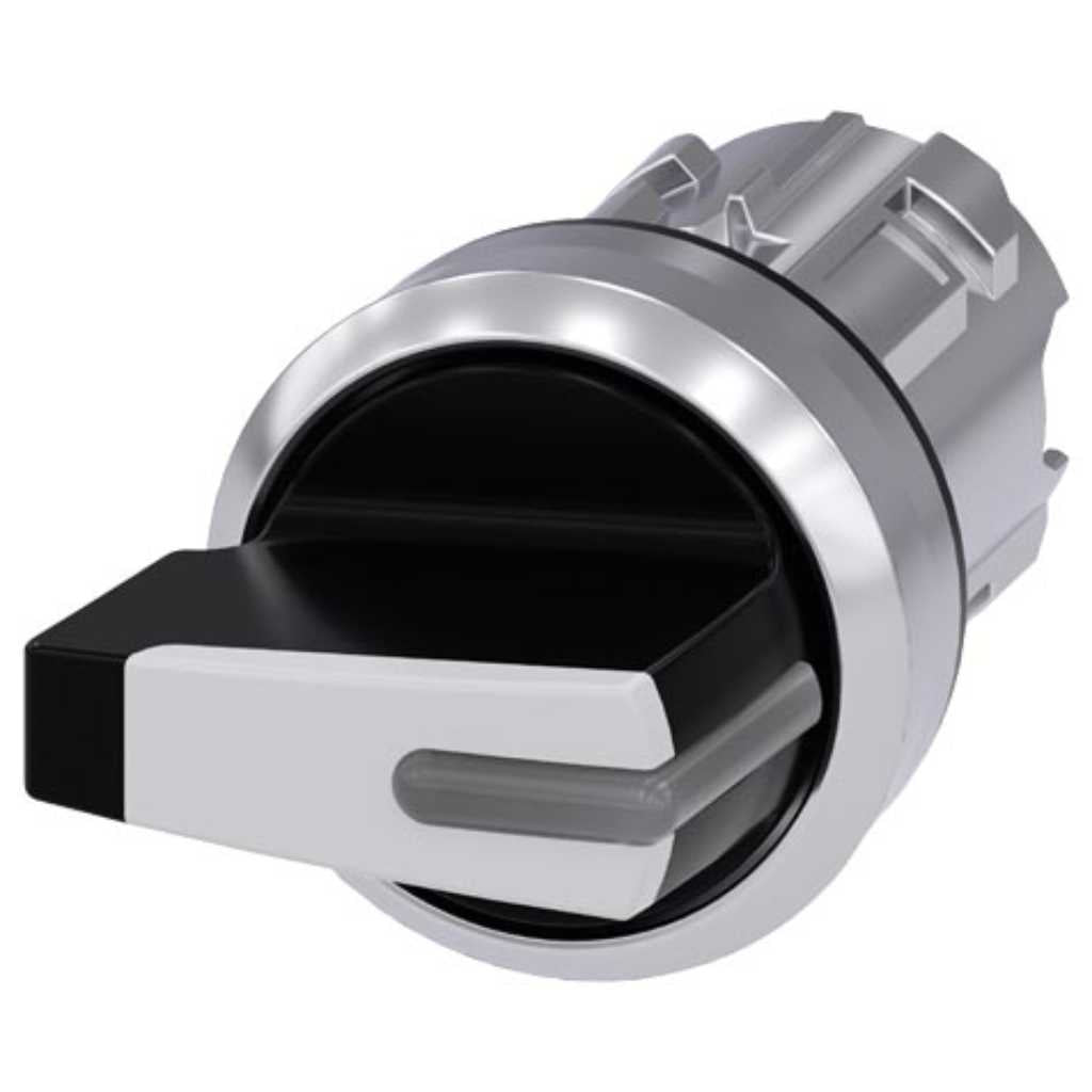Cabeza selector 3SU, 22mm, metal, blanco, selector