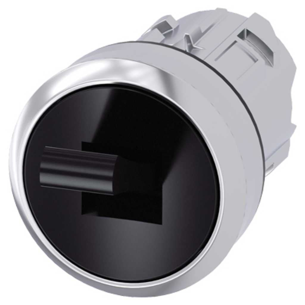 Cabeza pulsador 3SU, 22mm, metal, negro