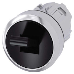 Cabeza pulsador 3SU, 22mm, metal, negro