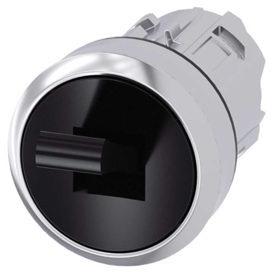 Cabeza pulsador 3SU, 22mm, metal, negro