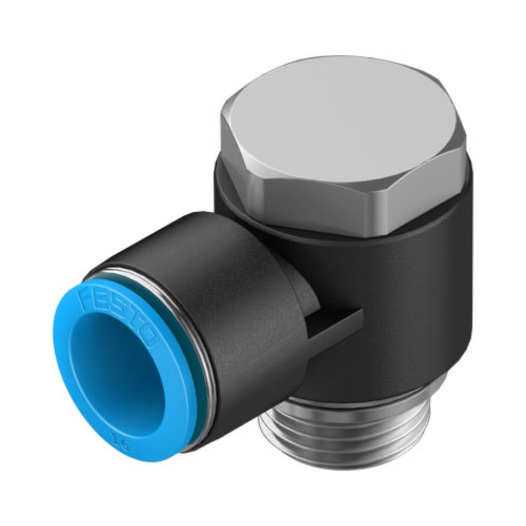Racor codo orientable QSLV, G1/2, tubo 16 mm