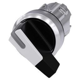 Cabeza selector 3SU, 22mm, metal, blanco, selector
